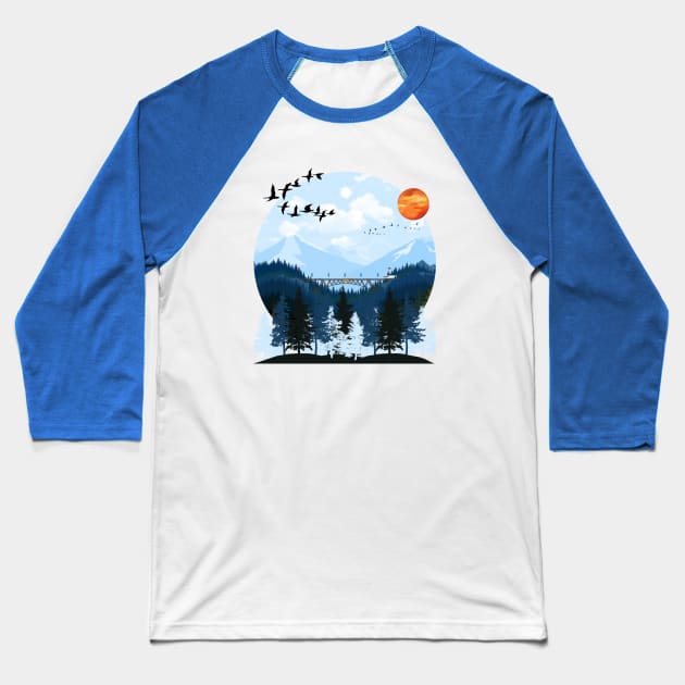 Mountains Landscape Nature Baseball T-Shirt by Art-Julia